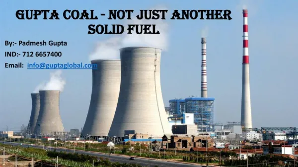 Gupta Coal - Not Just Another Solid Fuel