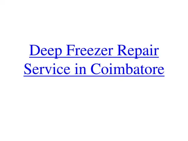 Deep Freezer in Good Condition - Tips