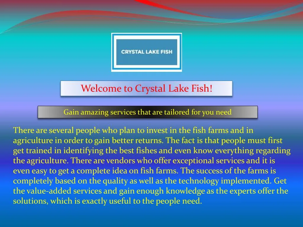 welcome to crystal lake fish