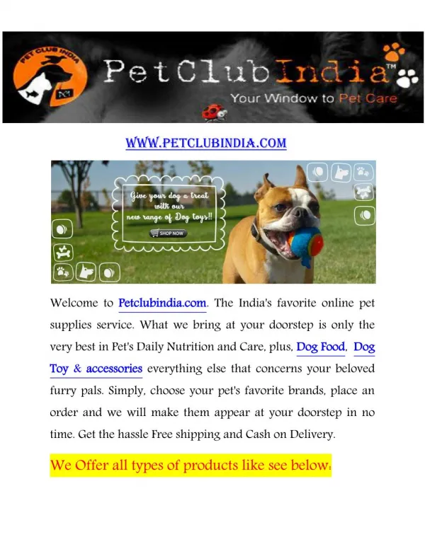PetClubIndia Online Pet Store in New Delhi India
