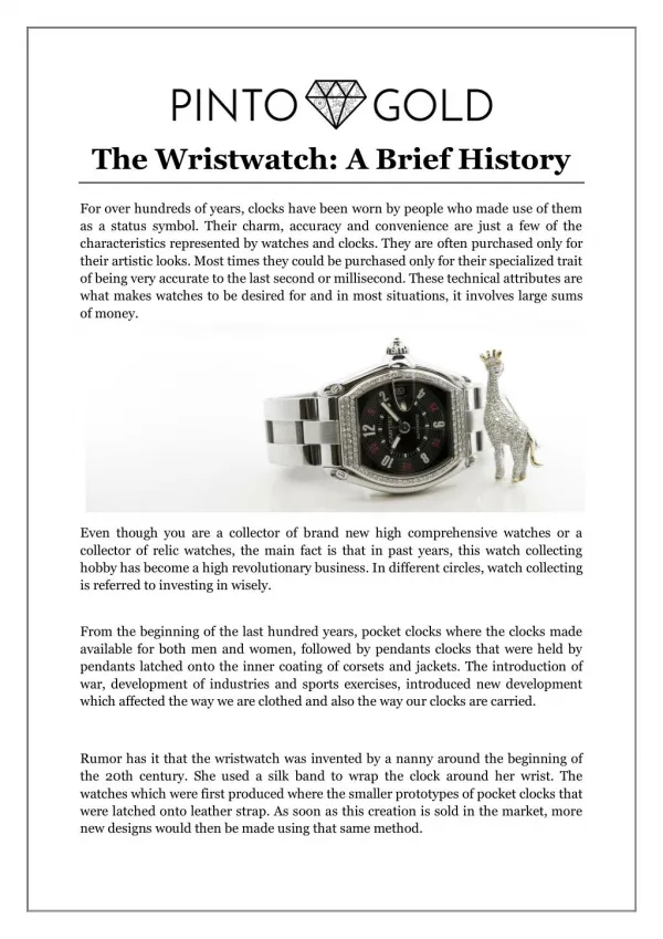 The Wristwatch: A Brief History