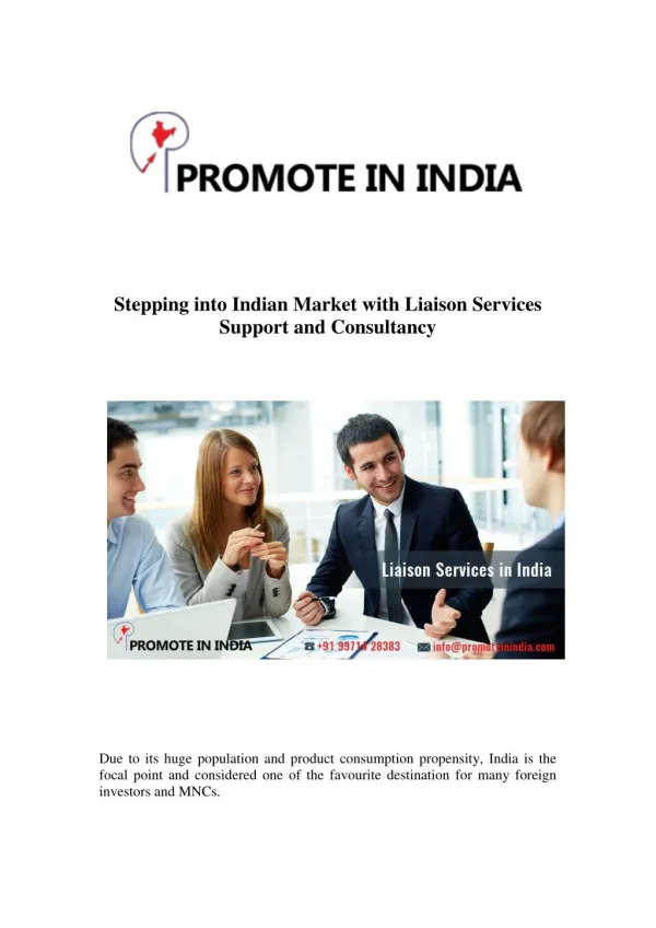 Liaison Consultancy Services & Product Launch in India