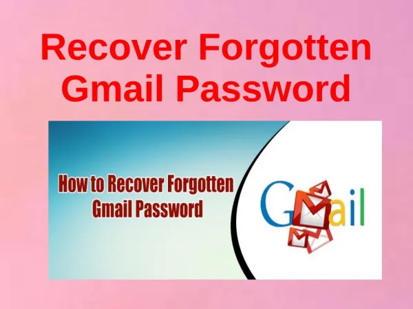 Recover Forgotten Gmail Password