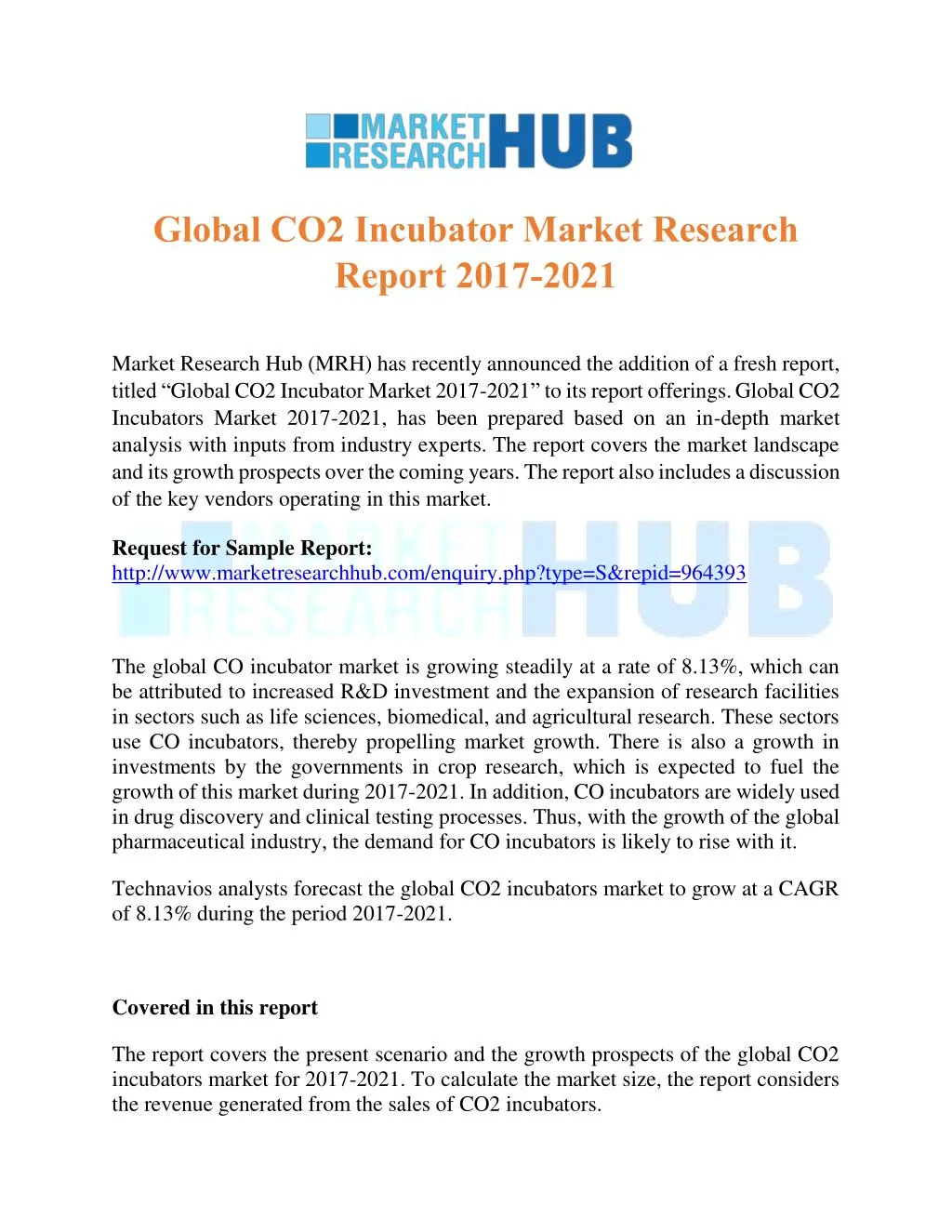 global co2 incubator market research report 2017