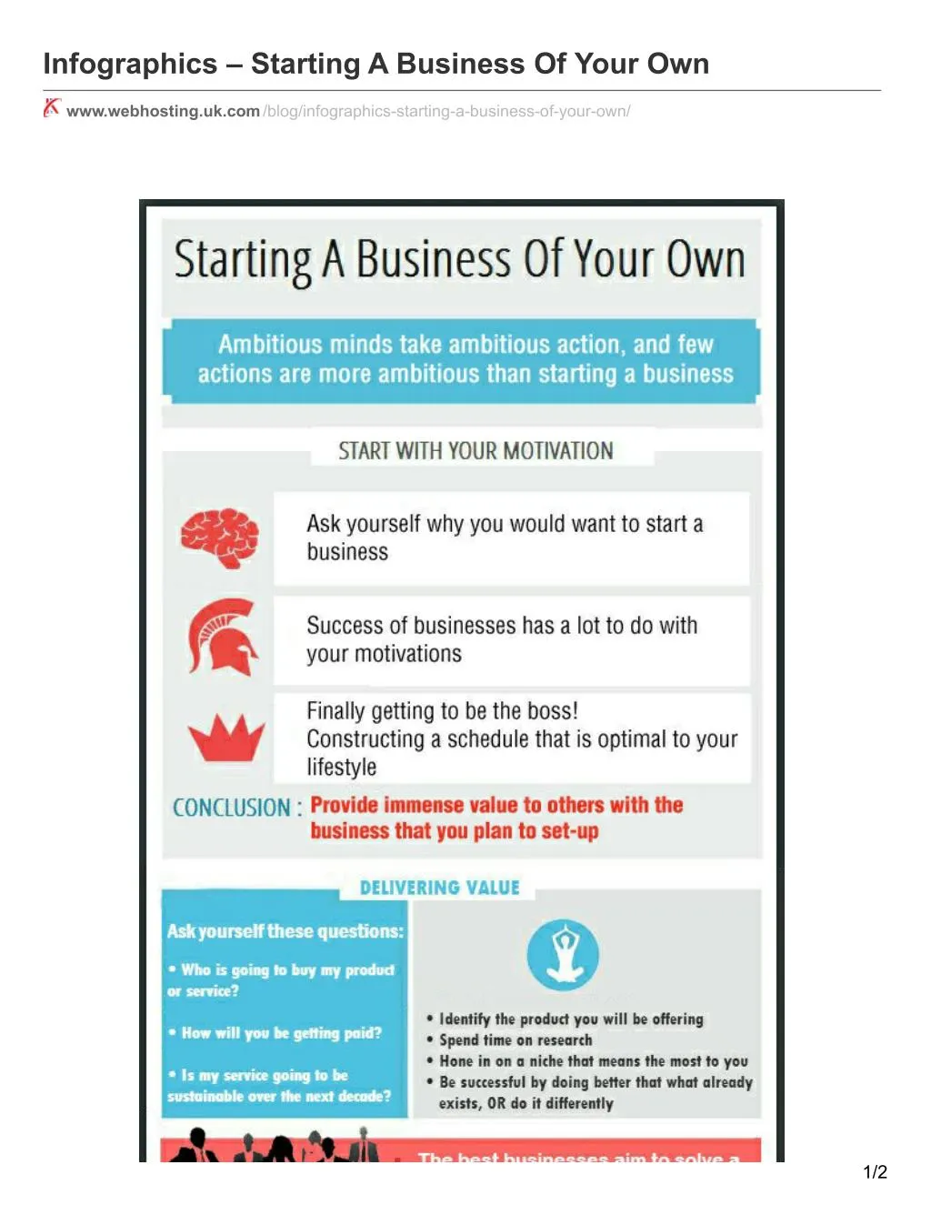 infographics starting a business of your own