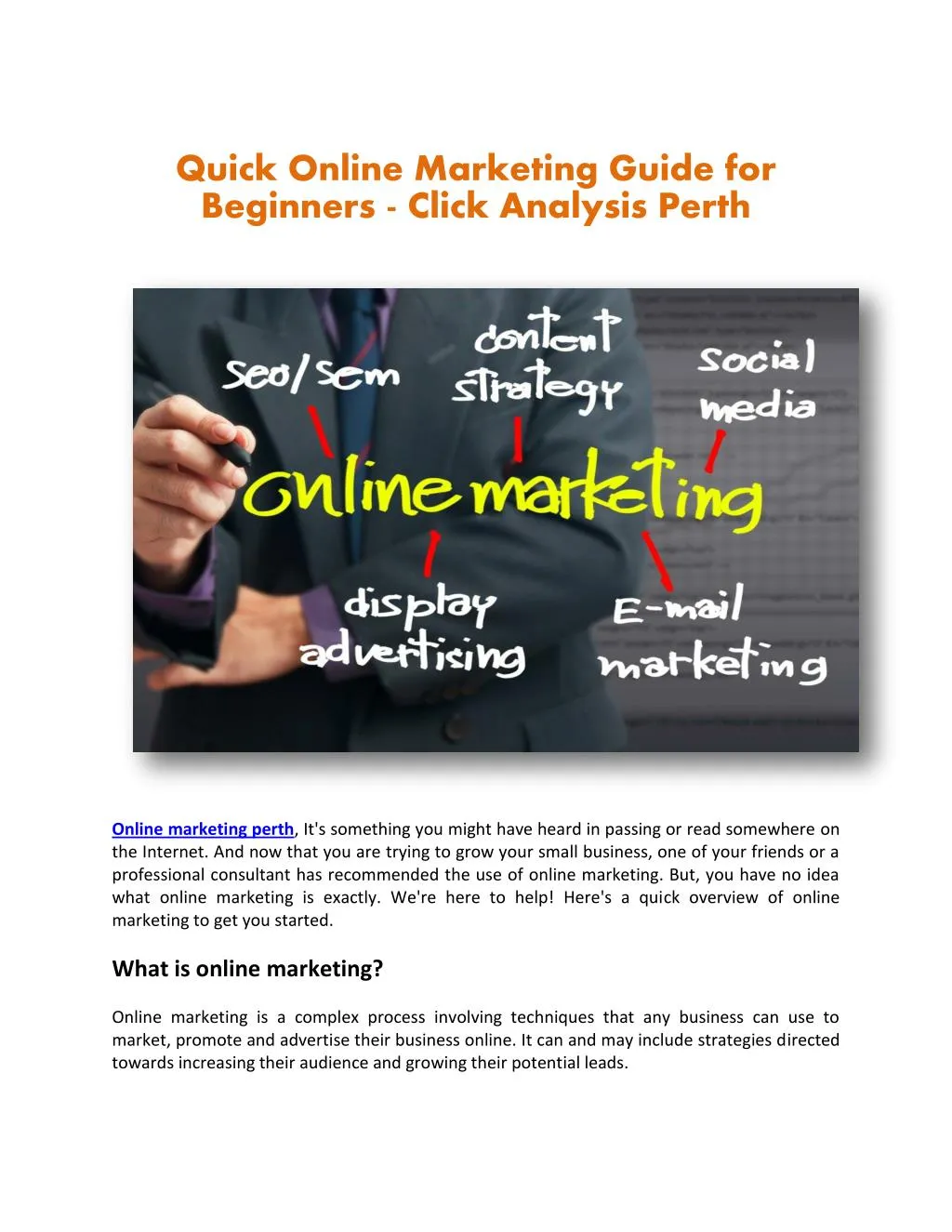 quick online marketing guide for beginners click