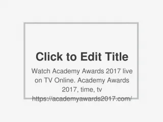 Watch Academy Awards 2017