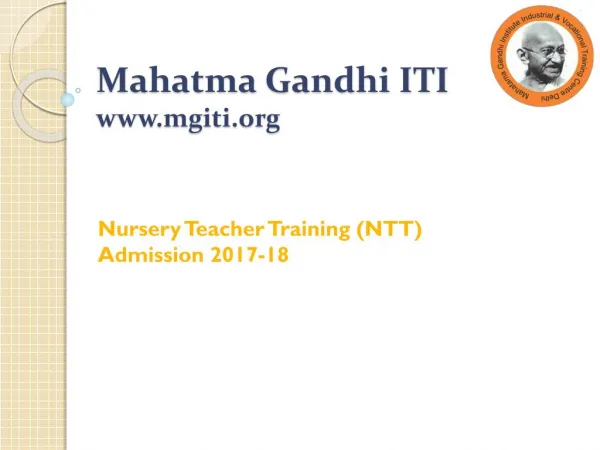 Nursery Teacher Training (NTT) Admission 2017-18