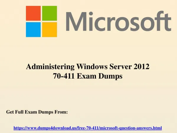 New Microsoft 70-411 Exam Dumps Questions - Dumps4Download.us