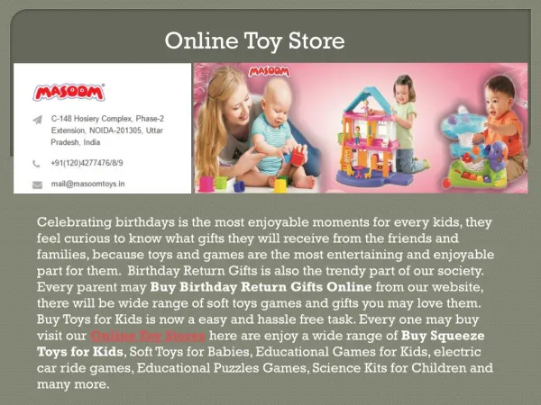Online toy store masoom playmates