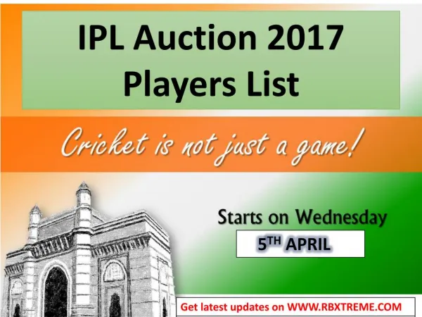 IPL Auction 2017 & IPL 2017 Auction