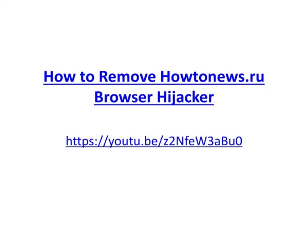 How to remove howtonews.ru browser hijacker