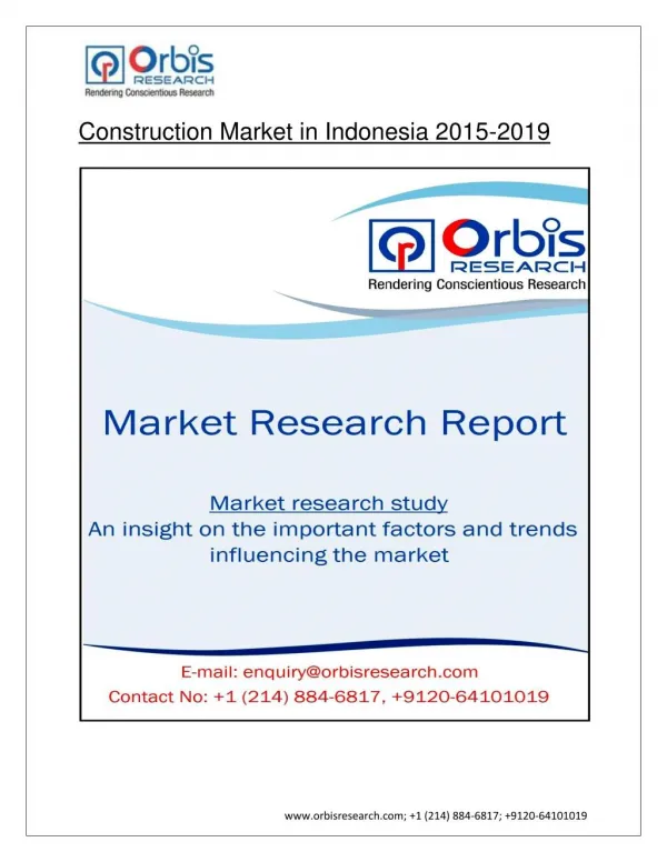 Construction Market in Indonesia by 2019