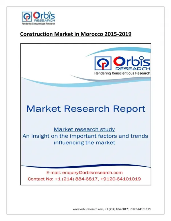 Construction Market in Morocco by 2019