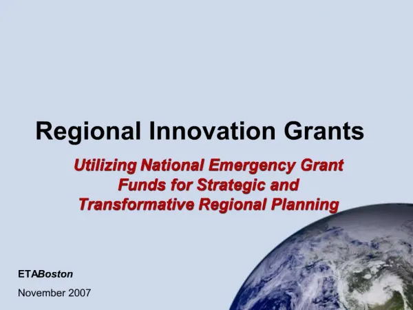 Regional Innovation Grants