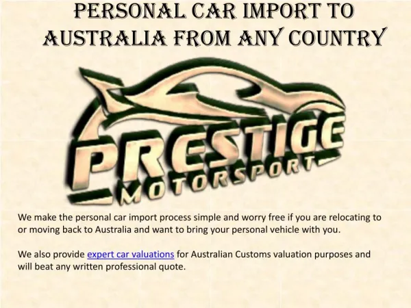 Import Car From Usa To Australia