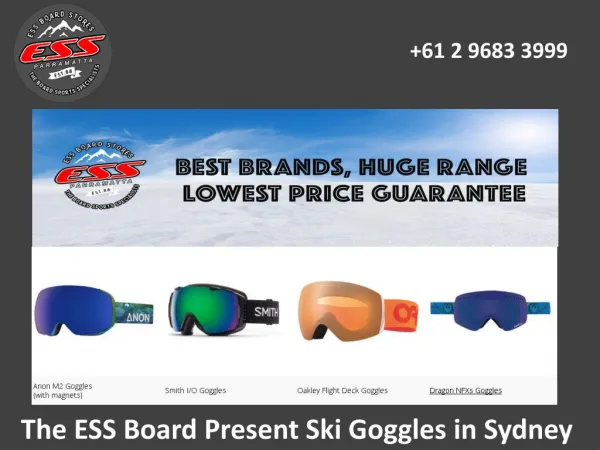 The ESS Board Present Ski Goggles in Sydney