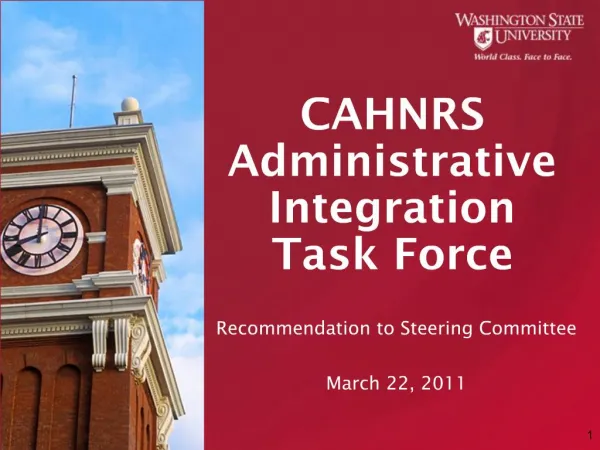 CAHNRS Administrative Integration Task Force