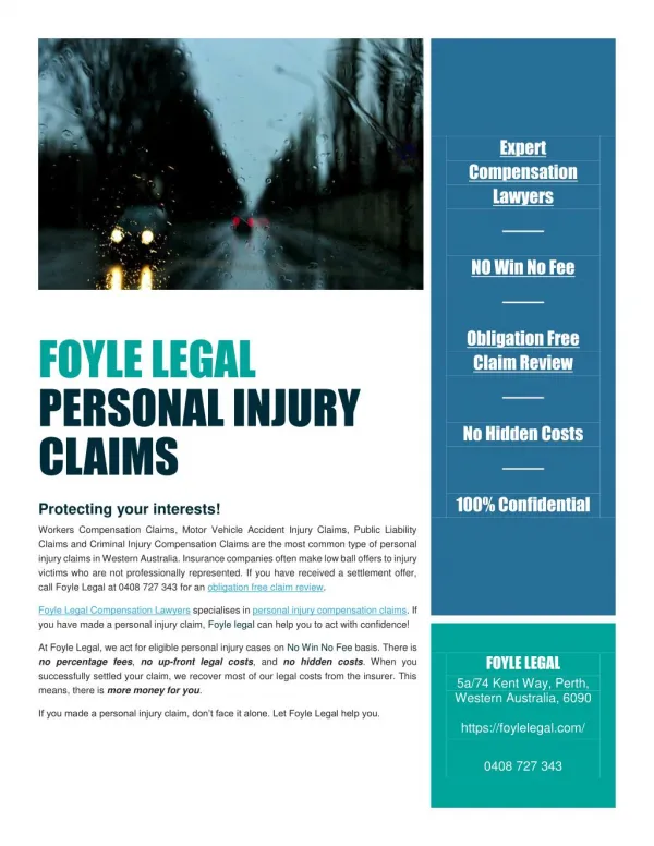 Typical Types of Personal Injury Claims