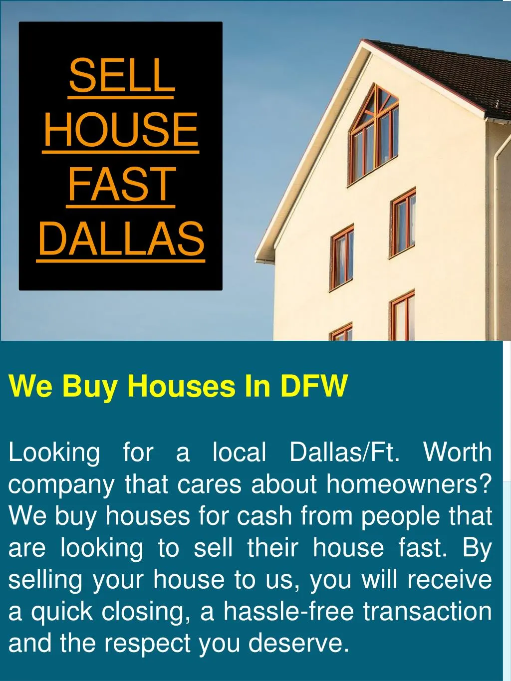 sell house fast dallas