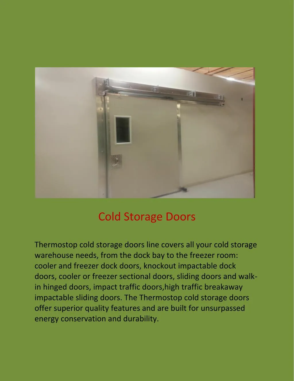 cold storage doors