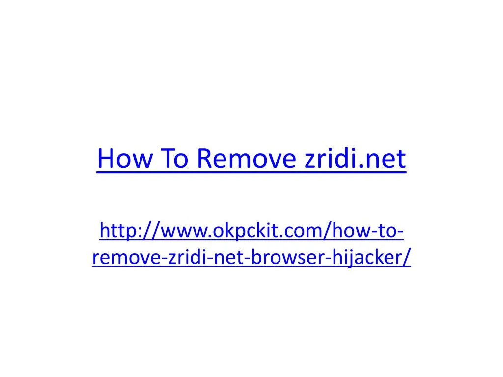 how to remove zridi net