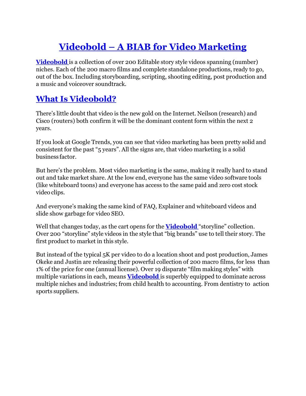 videobold a biab for video marketing videobold