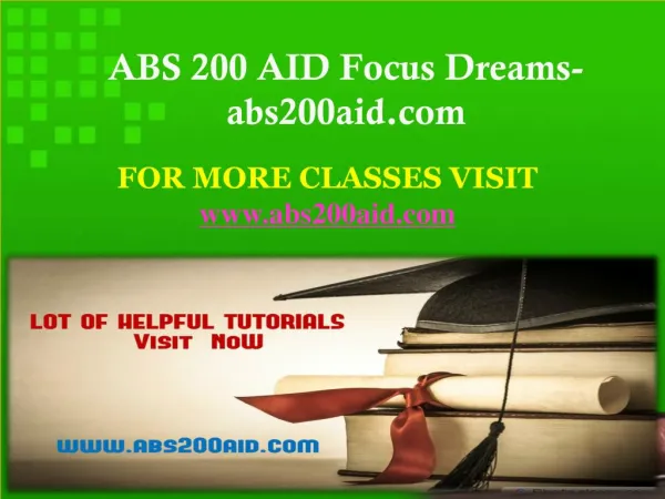 ABS 200 AID Focus Dreams-abs200aid.com