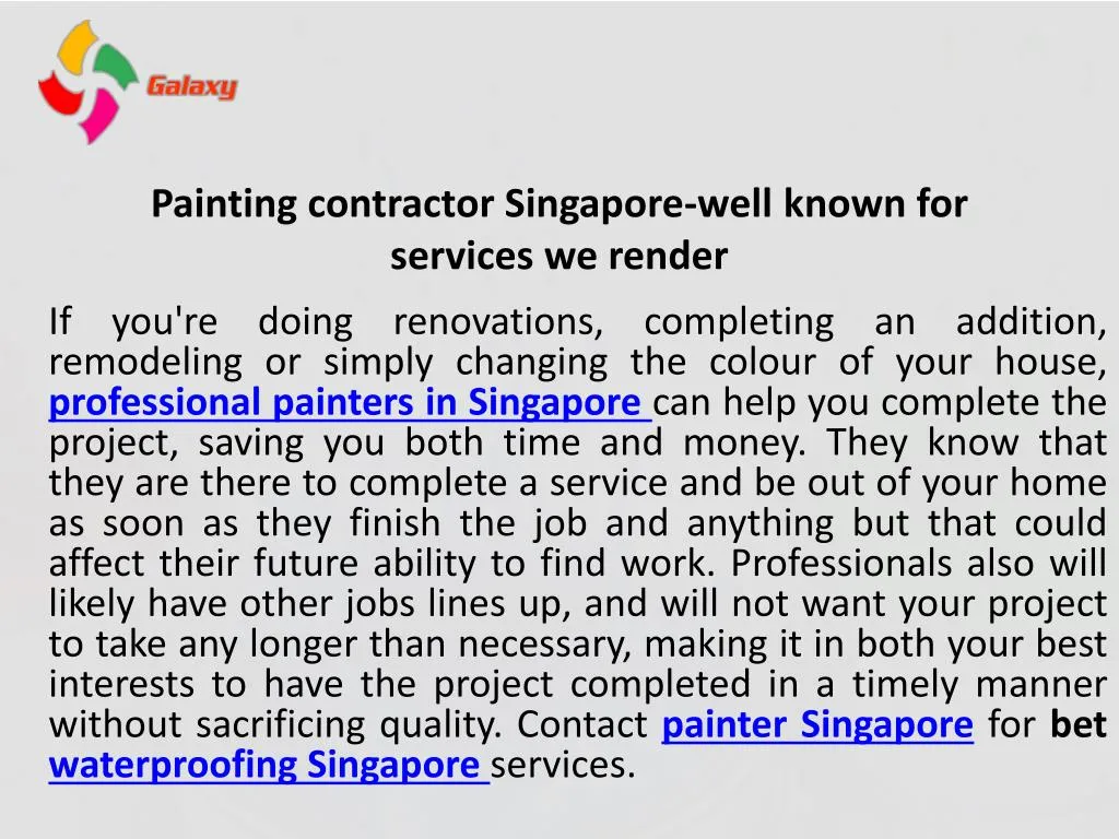 painting contractor singapore well known for services we render