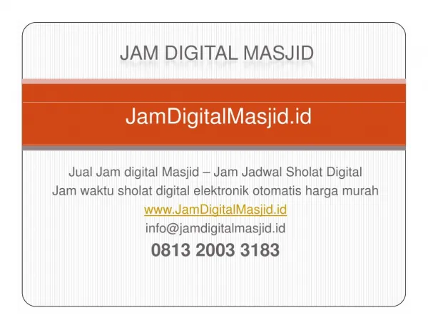 Jam Digital Masjid - Jual Jam Jadwal Sholat Digital Otomatis Harga Murah