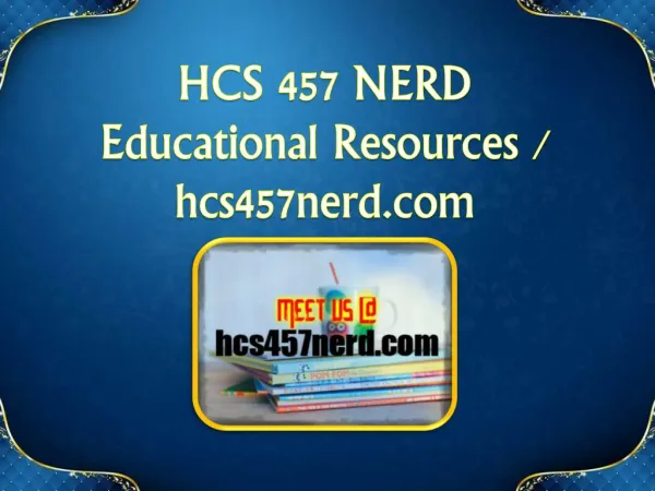 HCS 457 NERD Educational Resources - hcs457nerd.com