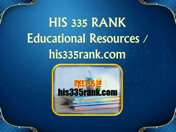 HIS 335 RANK Educational Resources - his335rank.com