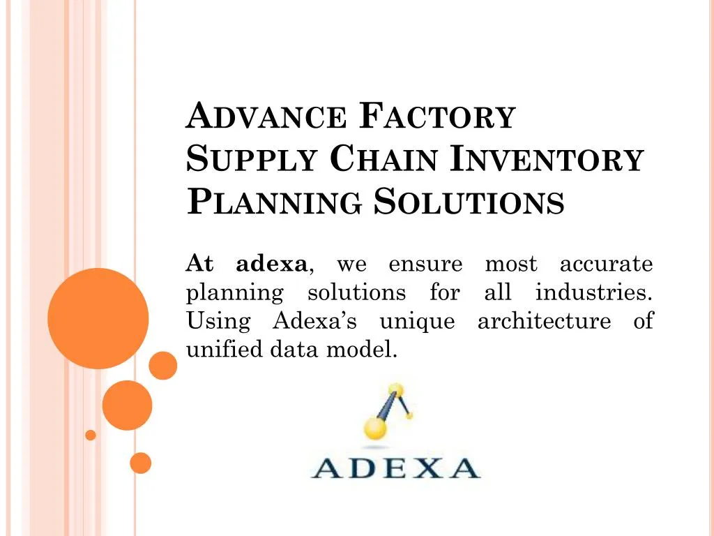 advance factory supply chain inventory planning solutions