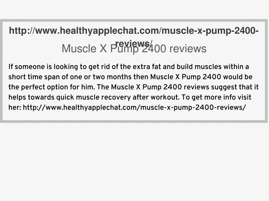 http www healthyapplechat com muscle x pump 2400