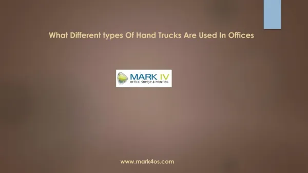 Kinds Of Dollies & Hand Trucks From Mark4OS Used In Office