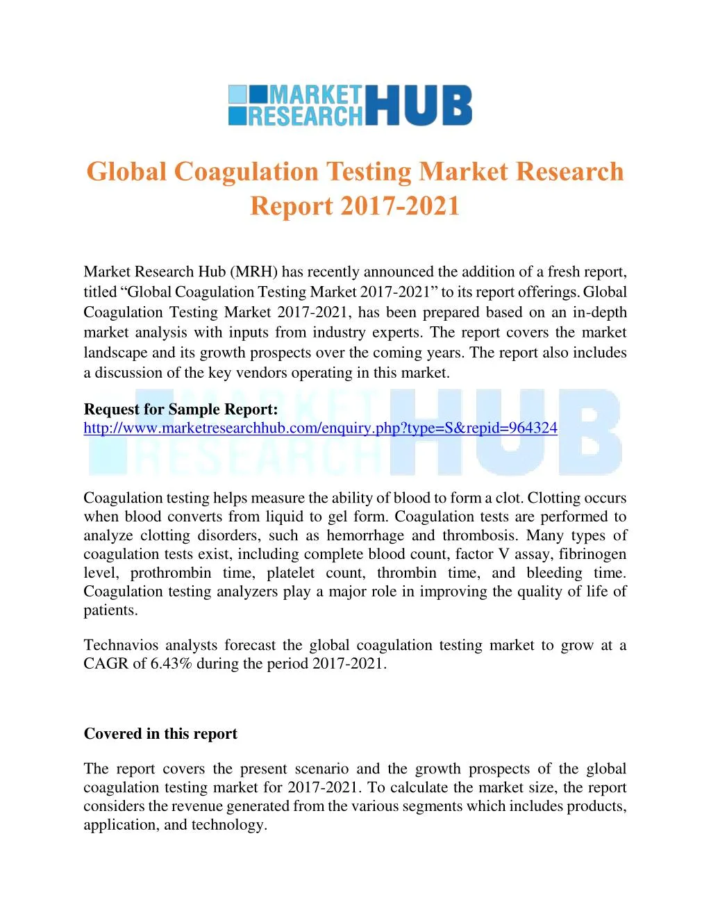 global coagulation testing market research report