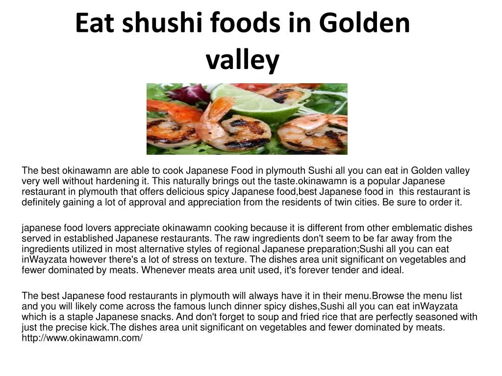 eat shushi foods in golden valley