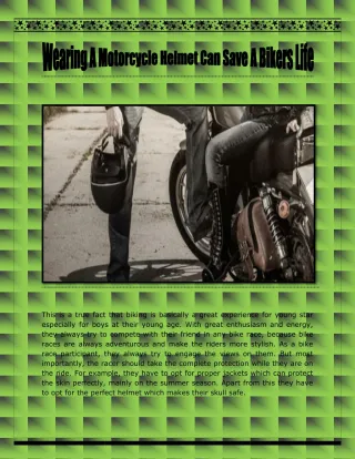 Wearing A Motorcycle Helmet Can Save A Bikers Life - slide 1