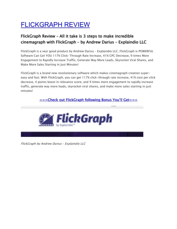 FlickGraph Review And Bonuses