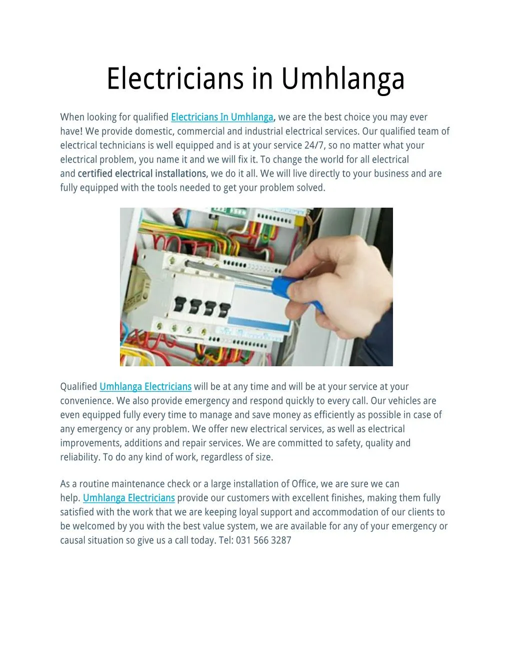 electricians in umhlanga