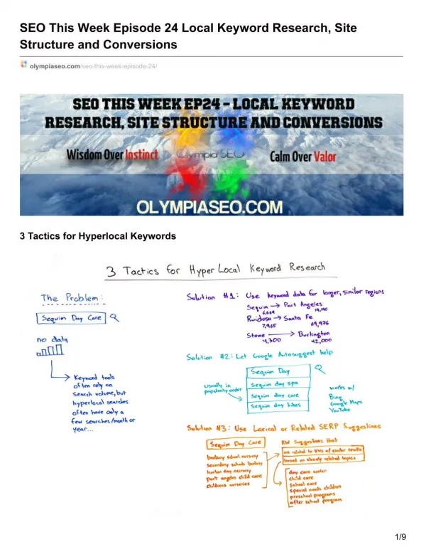 SEO This Week EP24 - Local Keyword Research, Site Structure and Conversions