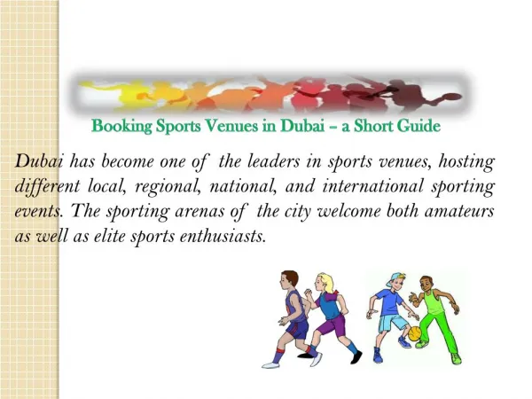 Booking Sports Venues in Dubai – a Short Guide