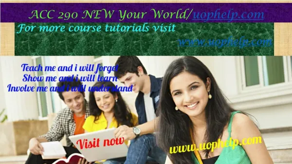 ACC 290 NEW Your World/uophelp.com