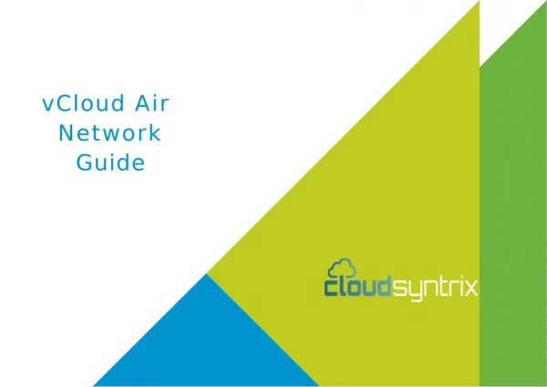 VCloud Air Network Guide
