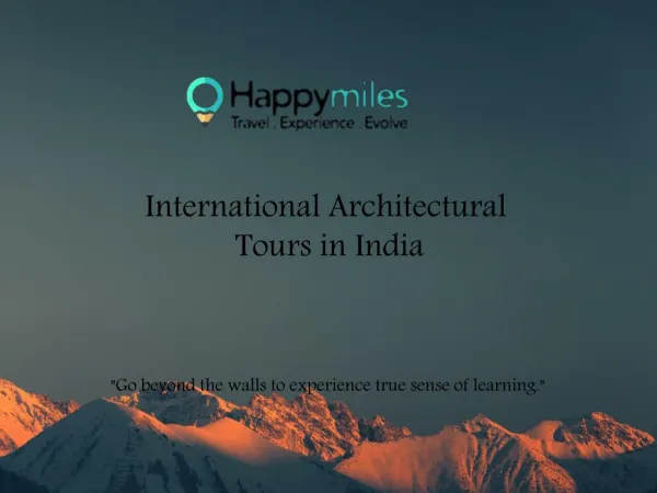 International Architectural tours in india