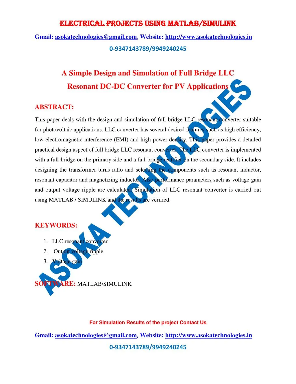 electrical projects using matlab simulink