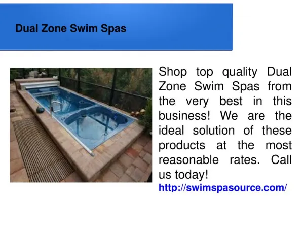 Dual Zone Swim Spas