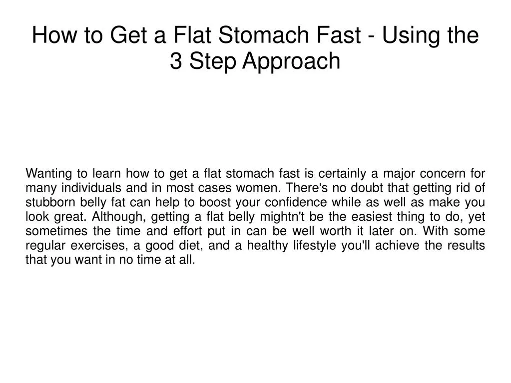 how to get a flat stomach fast using the 3 step approach