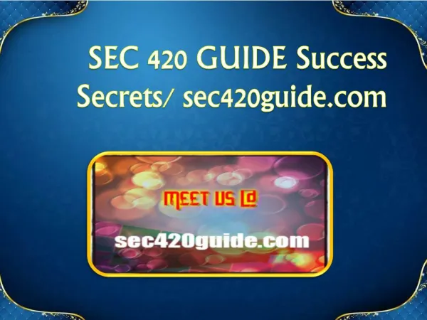 SEC 420 GUIDE Success Secrets/ sec420guide.com
