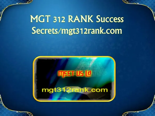 MGT 312 RANK Success Secrets/mgt312rank.com